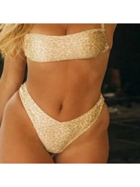 Kendall & KYLIE bikini leopard print caramel nude color 2 pc